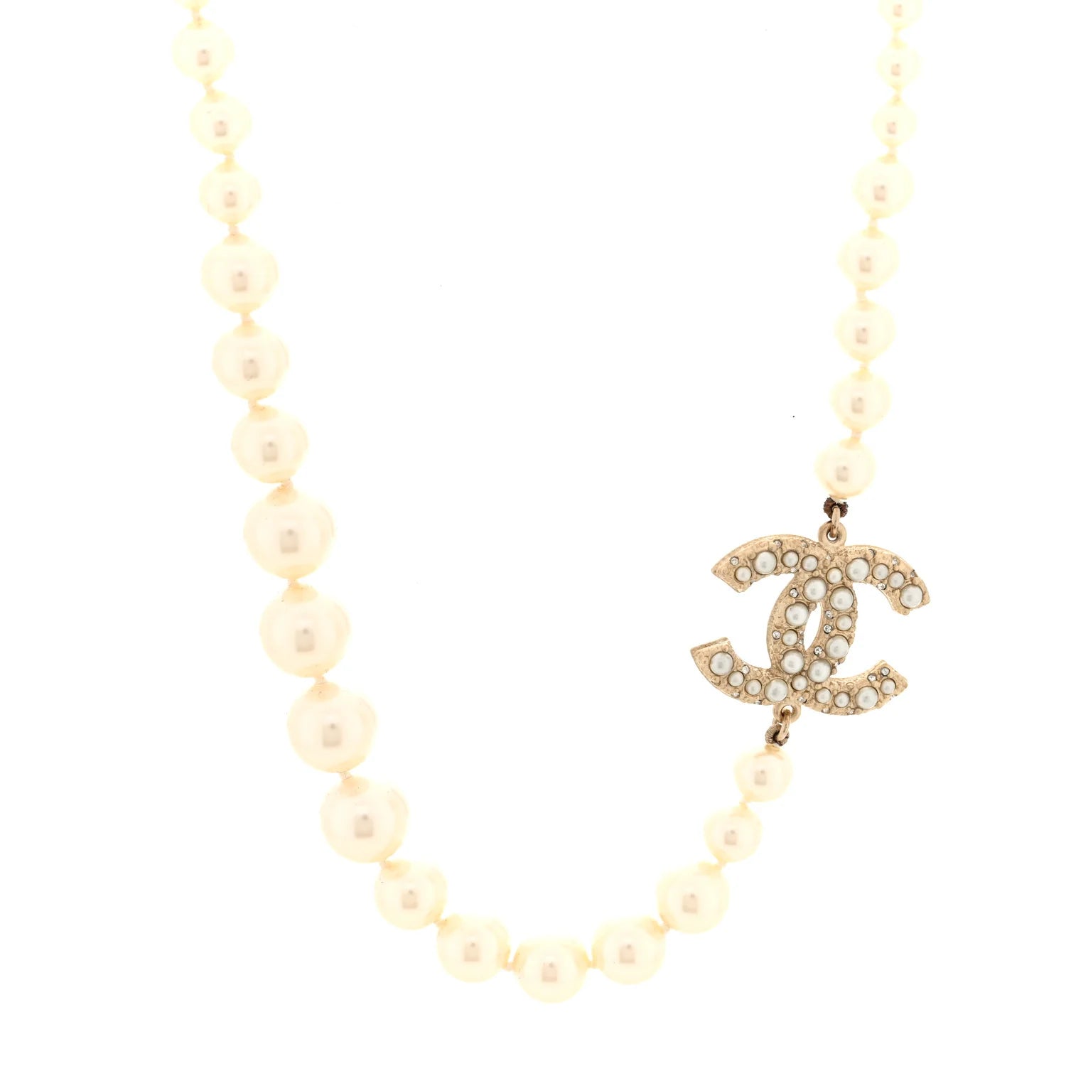 Chanel Gold CC Pearl Necklace