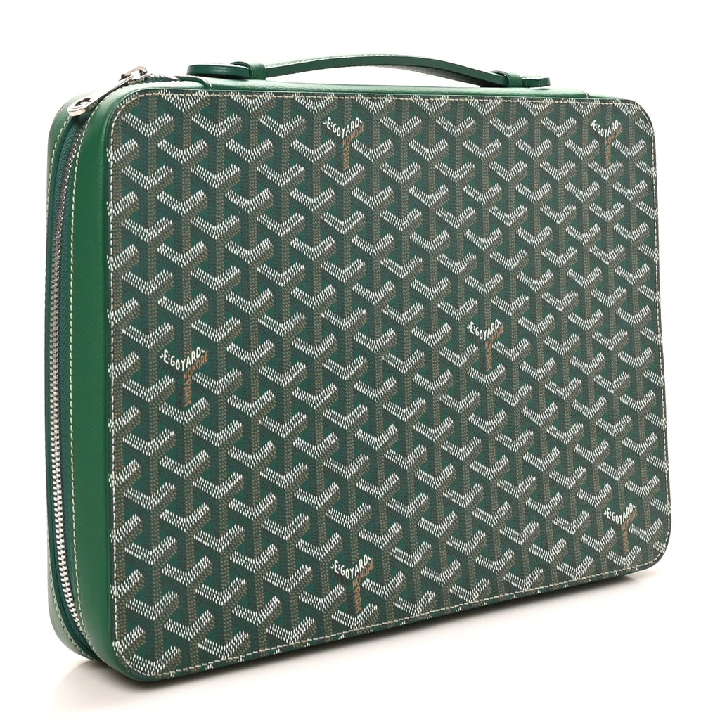 Goyard Green Goyardine Travel Case