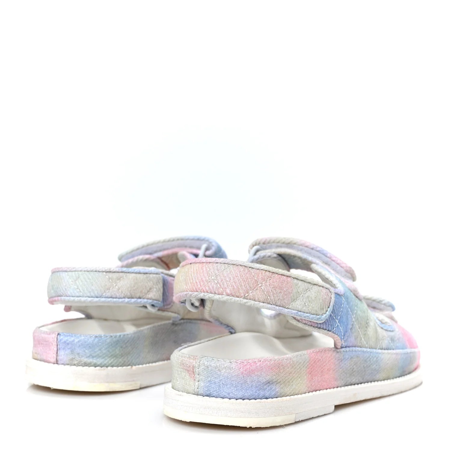 Chanel Multicolor Quilted Fabric Sandals
