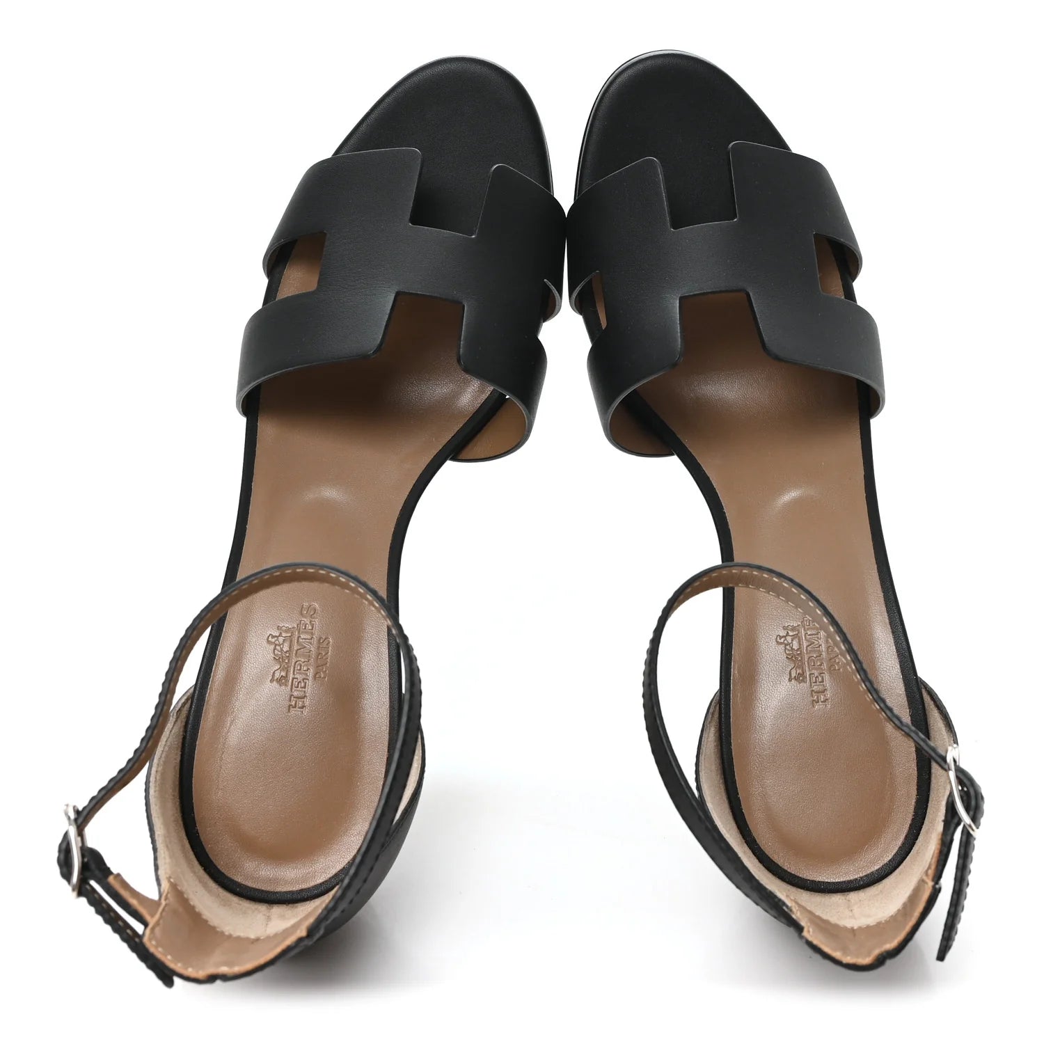 Hermes Black Leather Legend Sandals