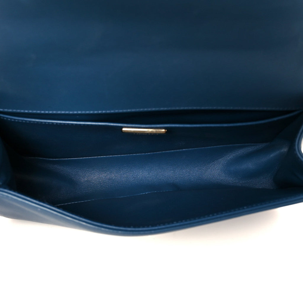 Chanel Navy Python Boy Bag