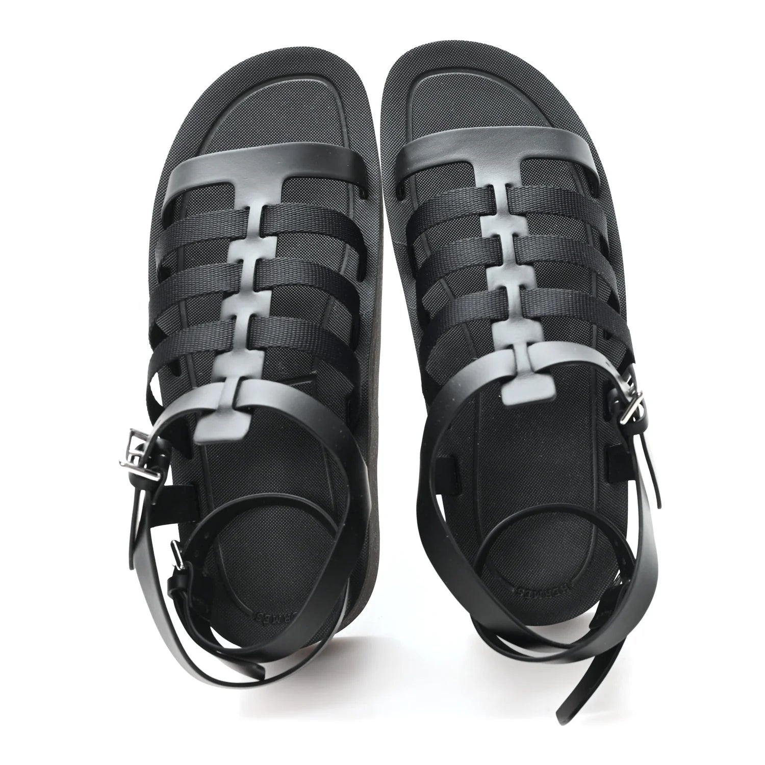 Prada Black Leather Platform Sandals