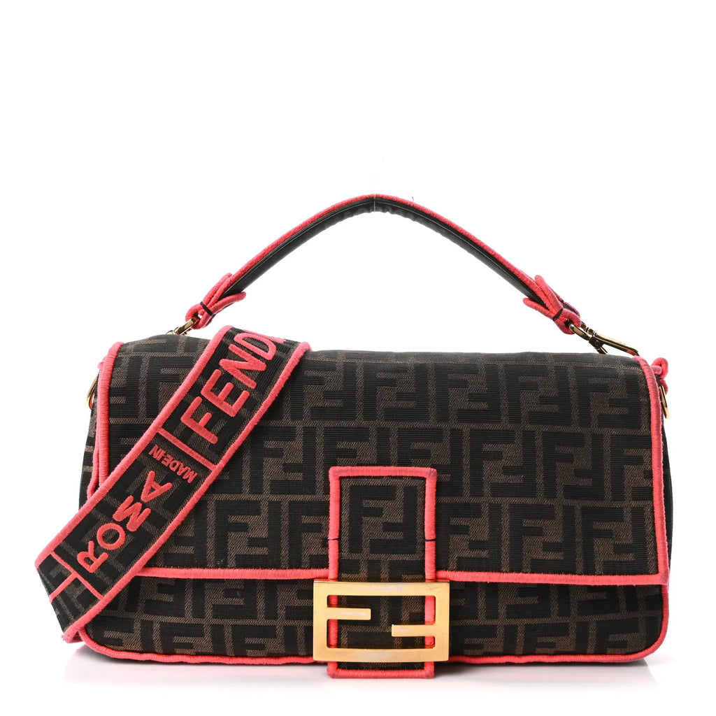 Fendi Pink Zucca Monogram Baguette