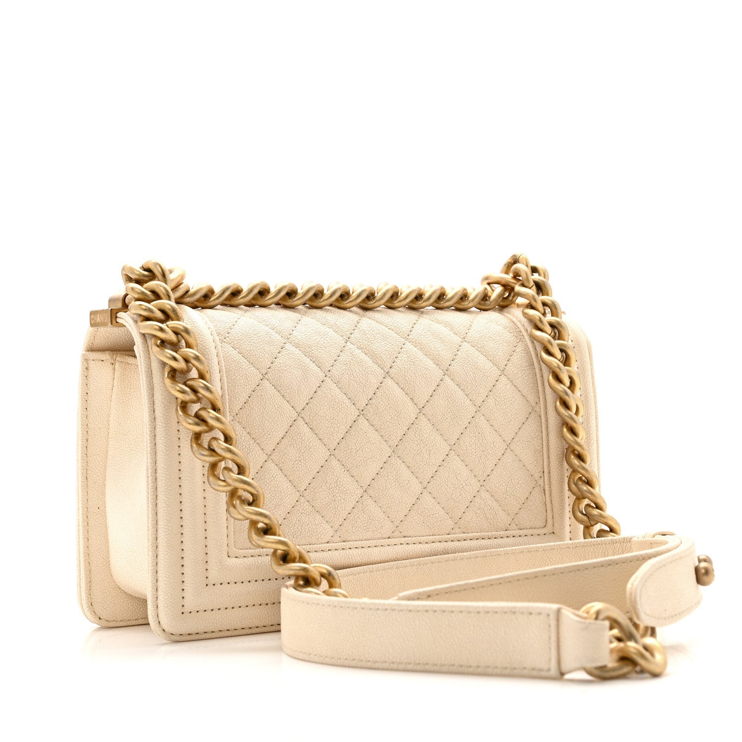 Chanel Cream Quilted Boy Bag