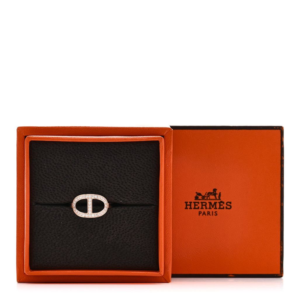 Hermes Rose Gold Diamond Ring