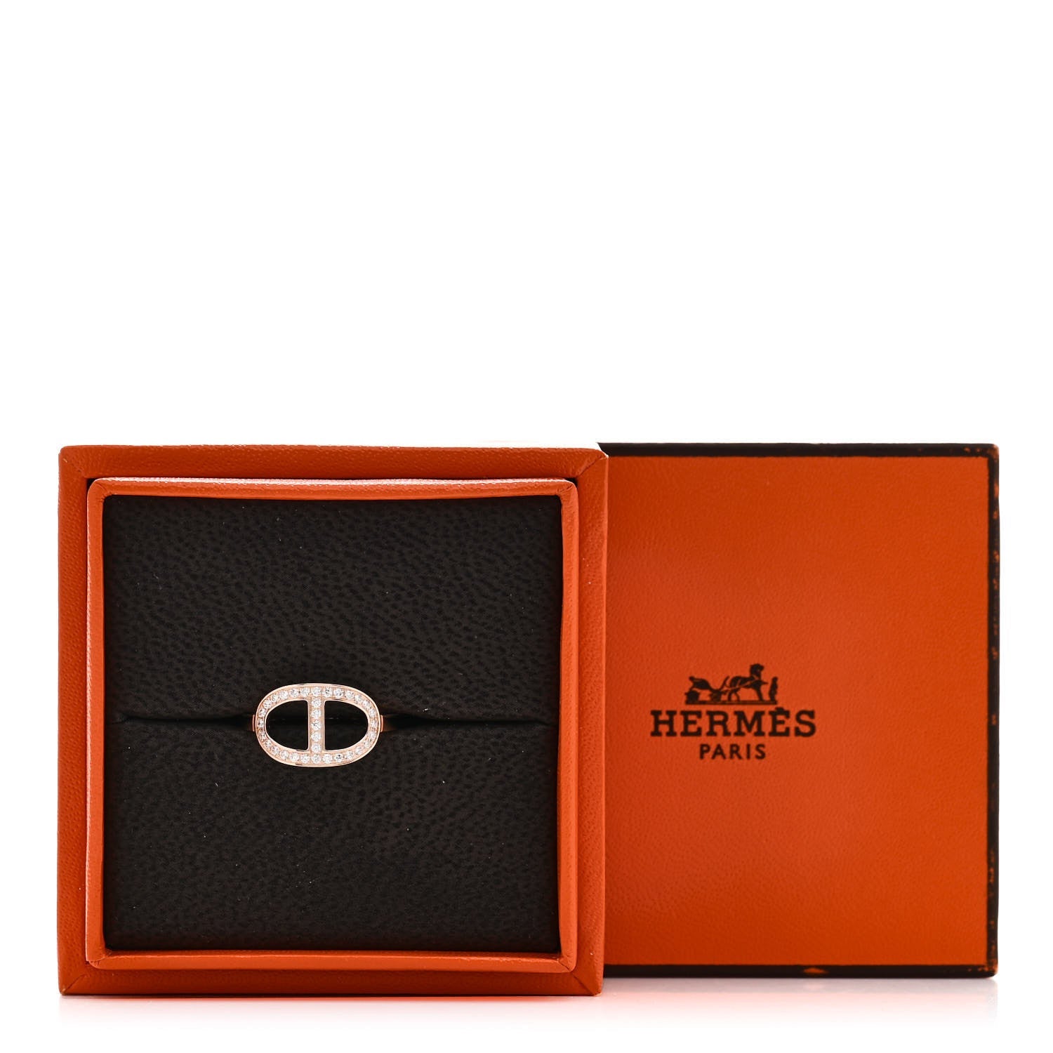 Hermes Rose Gold Diamond Ring