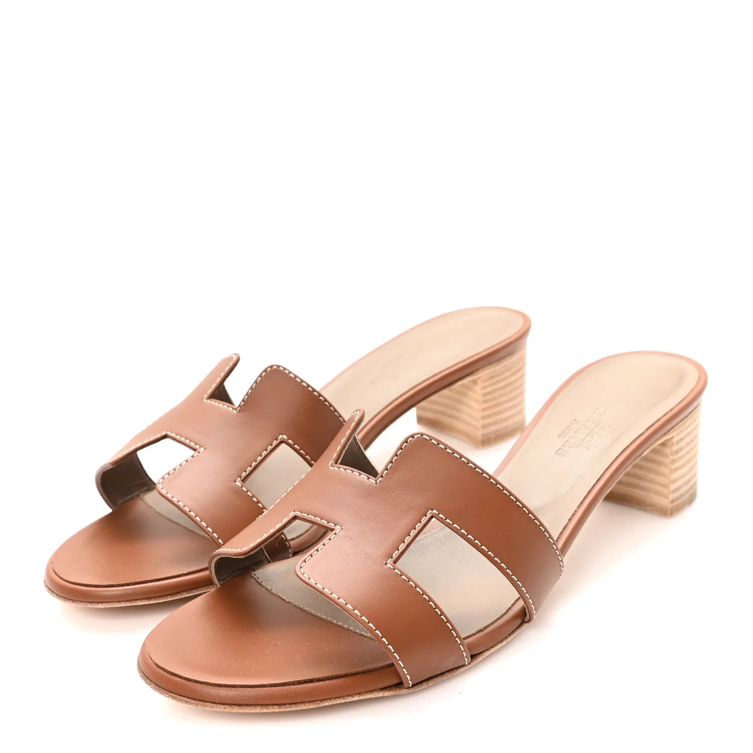 Hermes Brown Leather Oasis Sandals