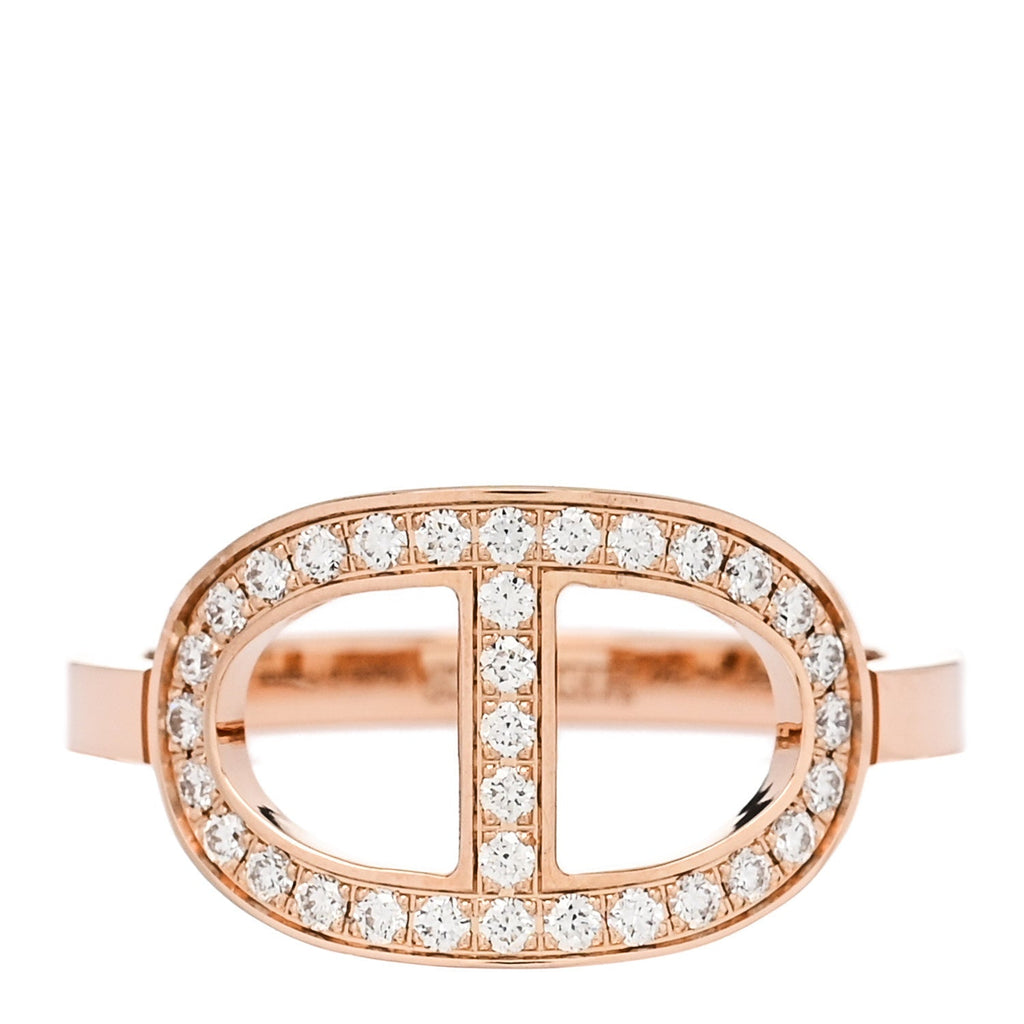 Hermes Rose Gold Diamond Ring