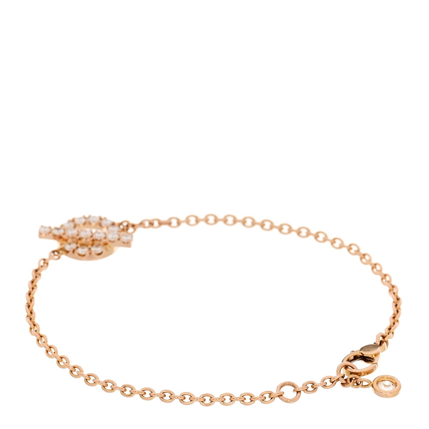 Hermes Rose Gold Diamond Finesse Bracelet