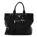 Prada Black Grained Leather Tote