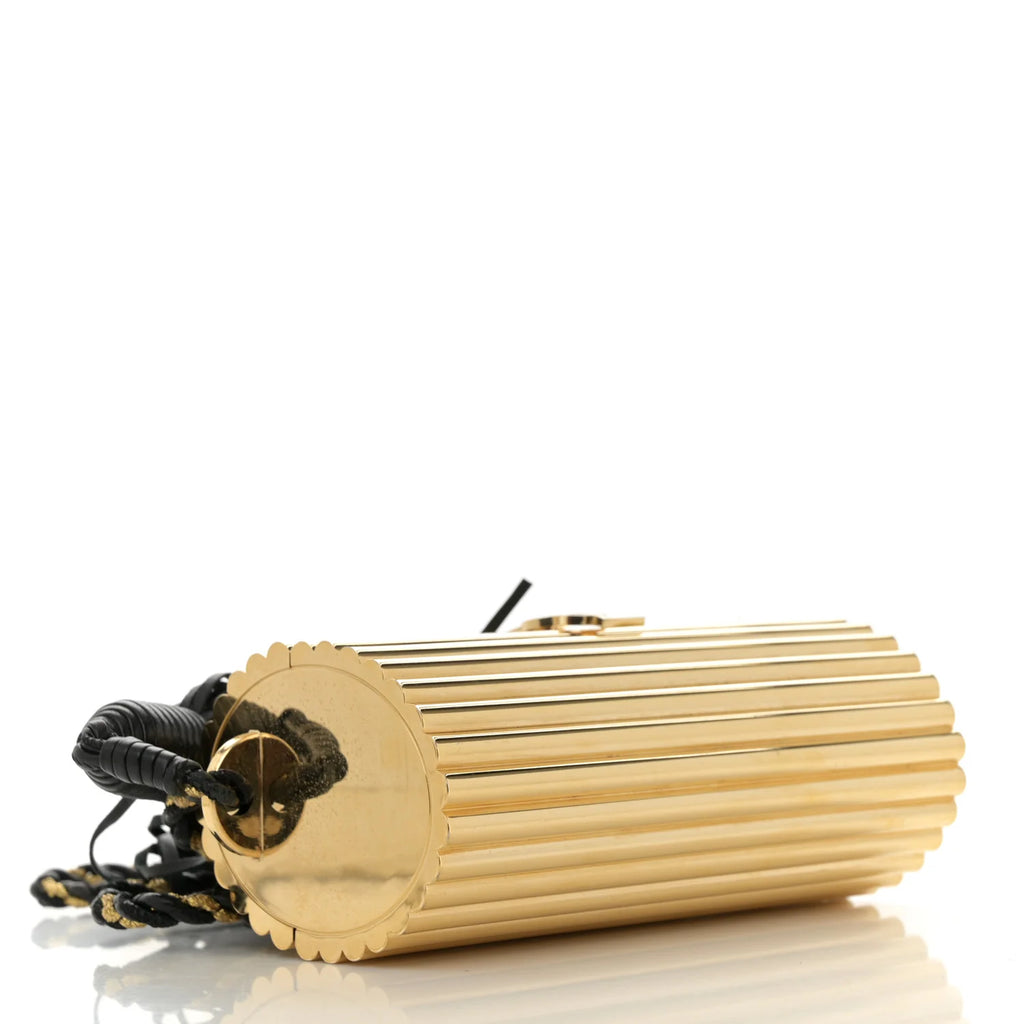 Saint Laurent Gold Ribbed Minaudiere