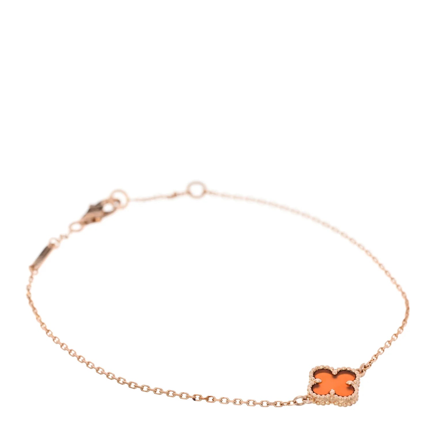Van Cleef Carnelian Sweet Alhambra Bracelet