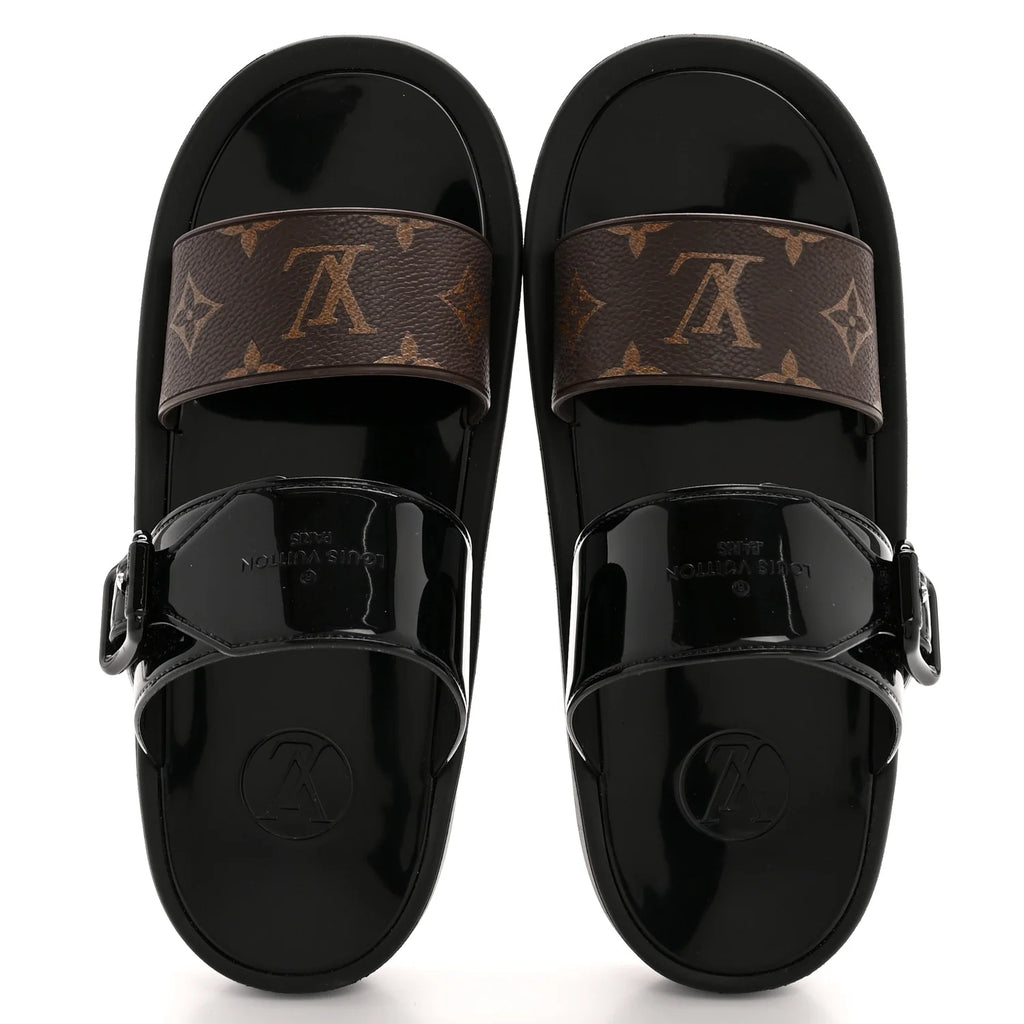 Louis Vuitton Patent Monogram Slides