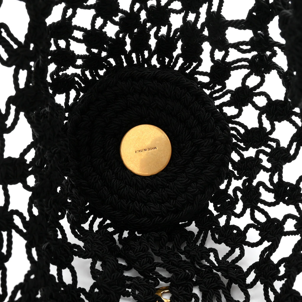 Saint Laurent Black Crochet Tote