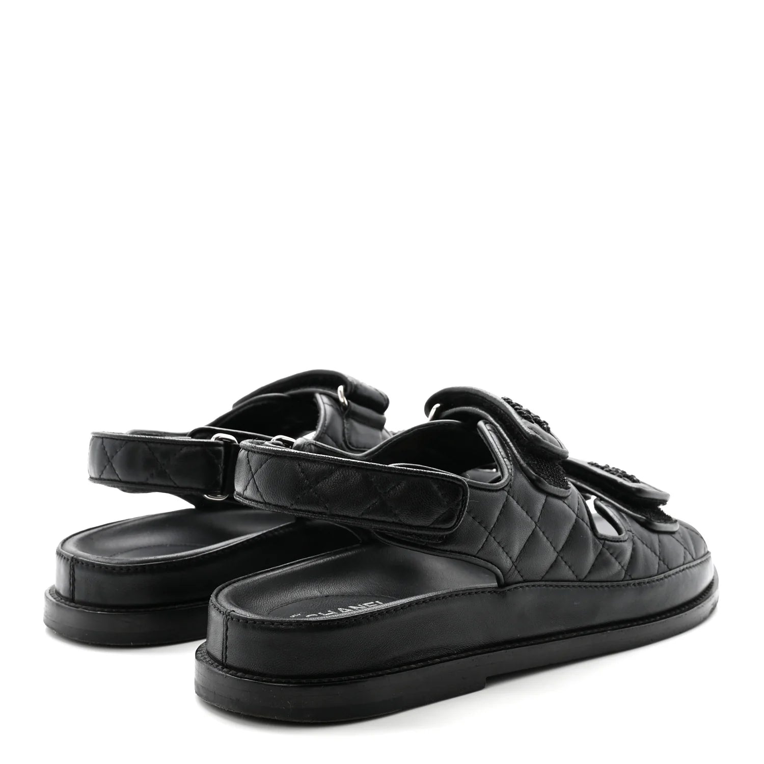 Chanel Black Quilted Leather Sandals