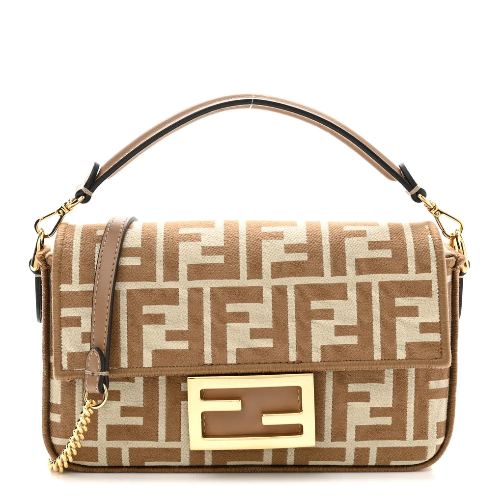 Fendi Tan FF Monogram Baguette