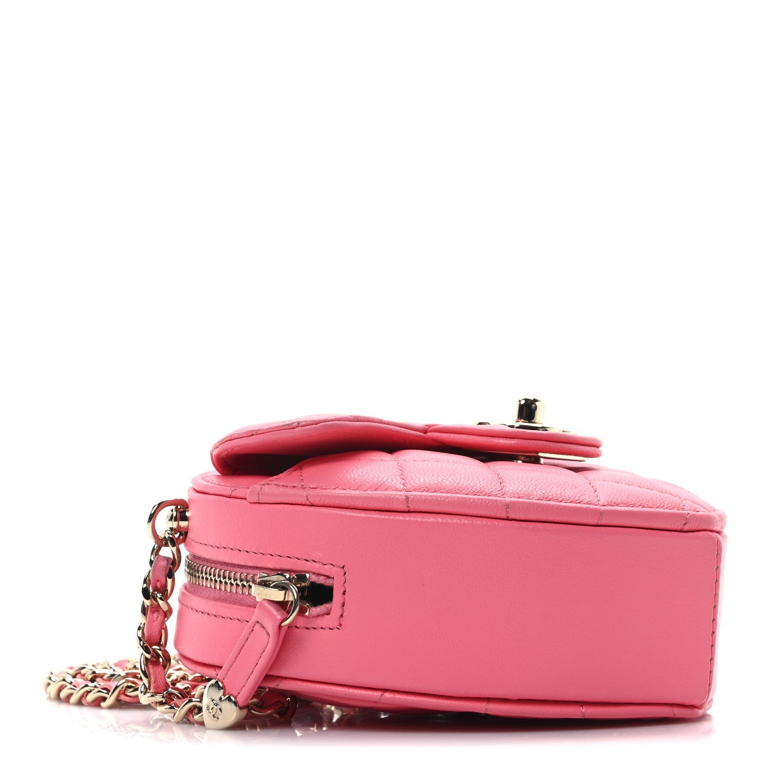 Chanel Pink Quilted Heart Bag
