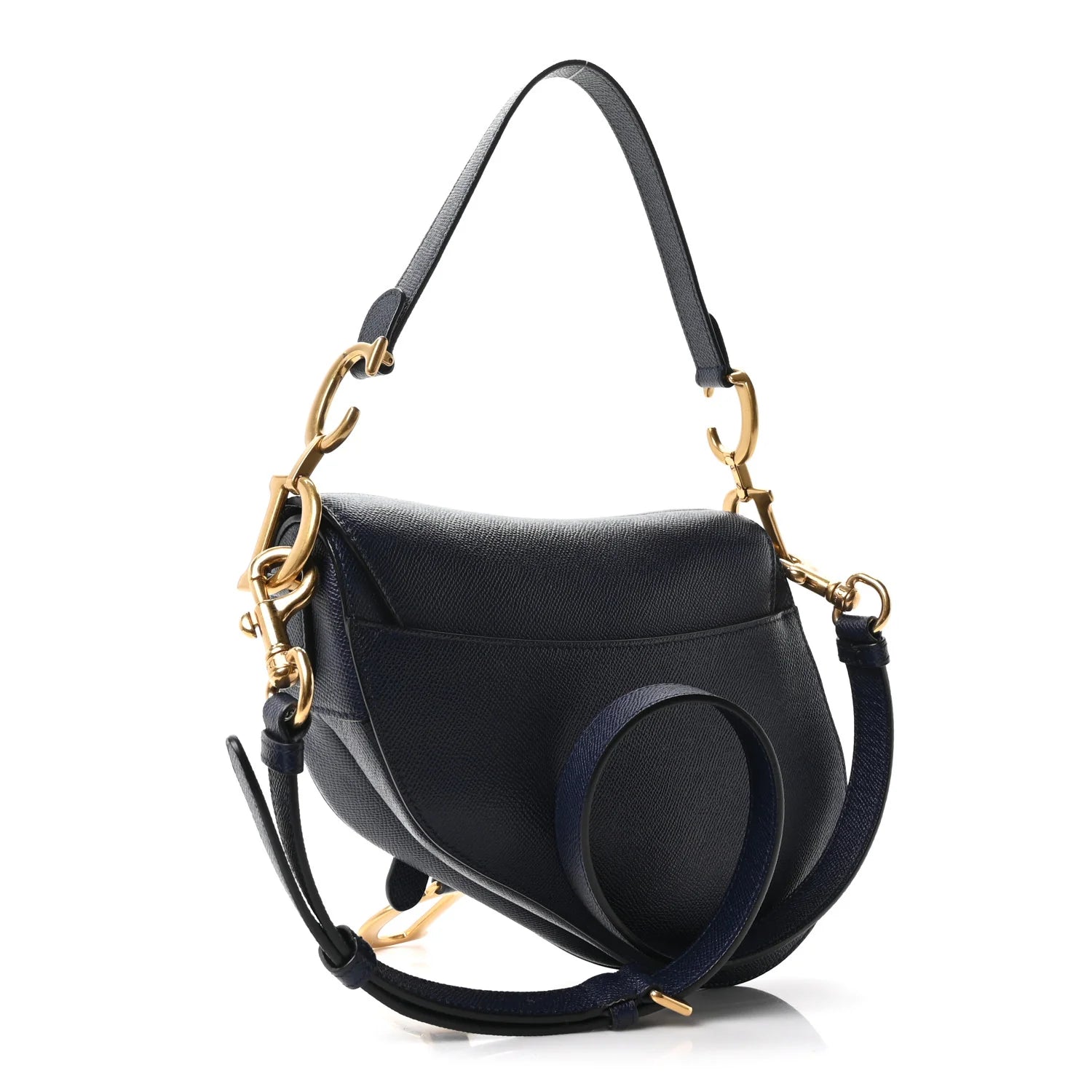 Dior Navy Grained Leather Saddle