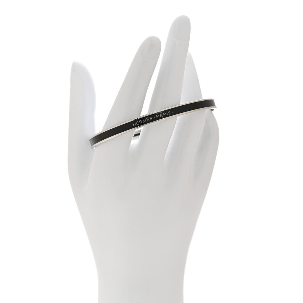 Hermes Silver Black Enamel Bracelet