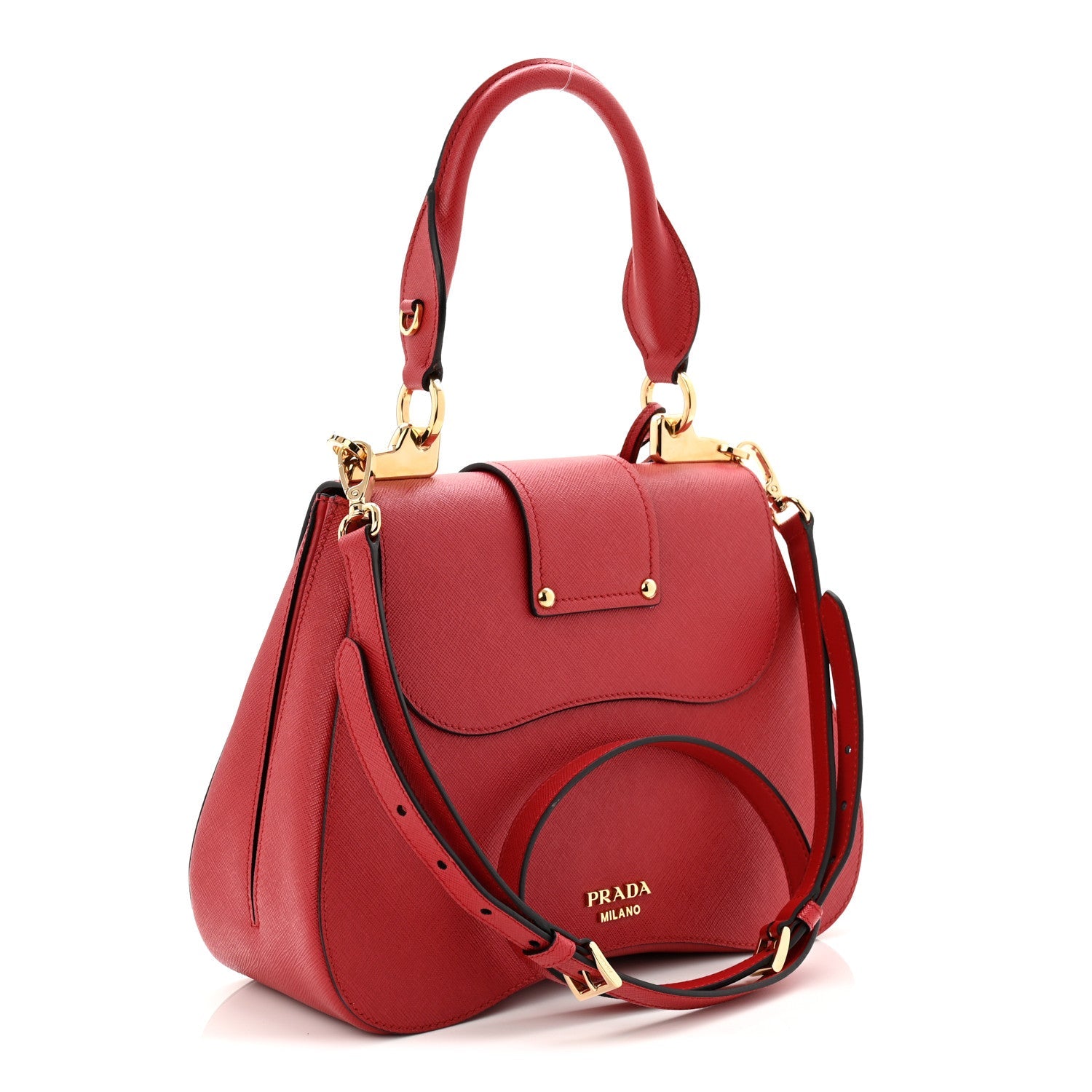 Prada Red Saffiano Sidonie Bag
