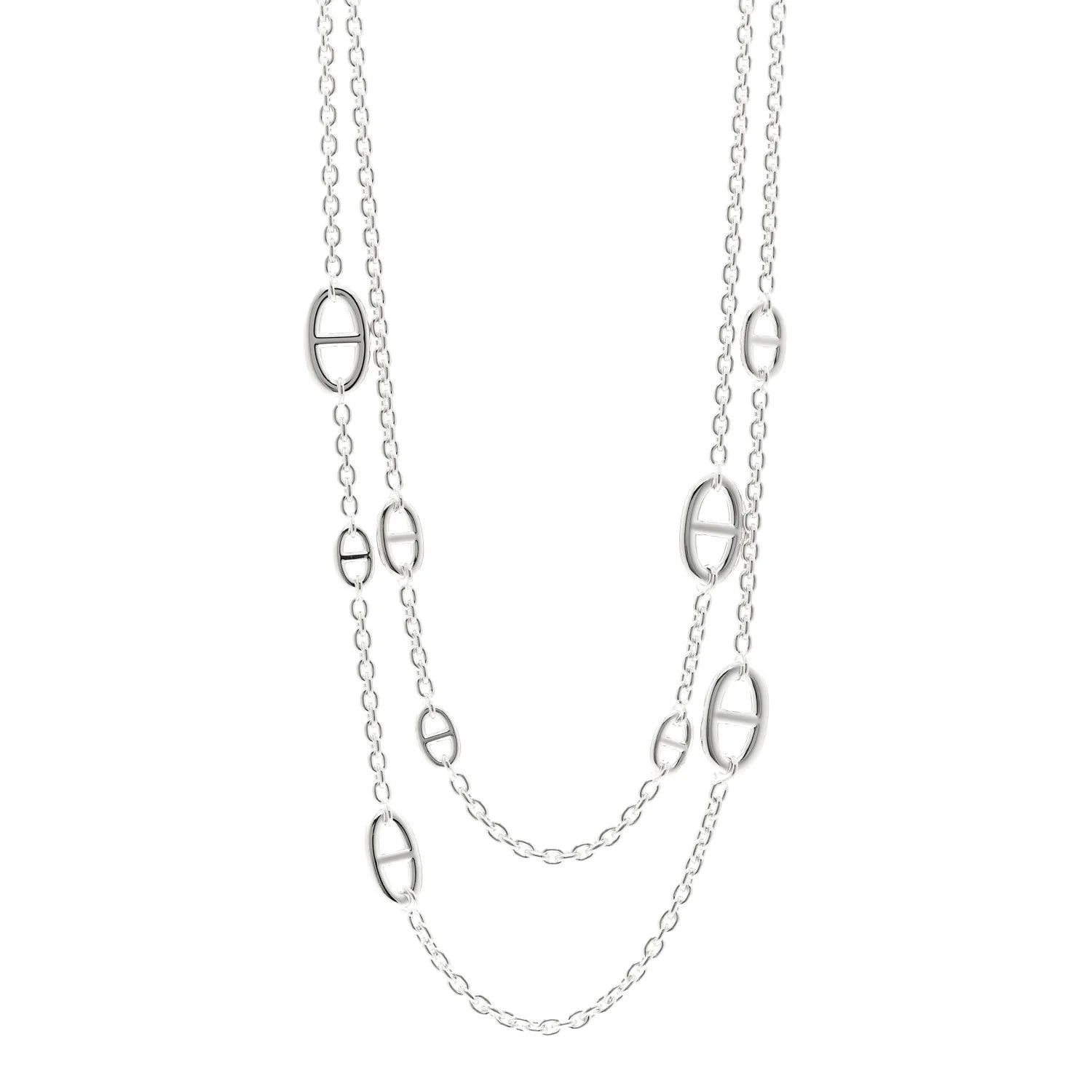 Hermes Silver Chaine d'Ancre Necklace