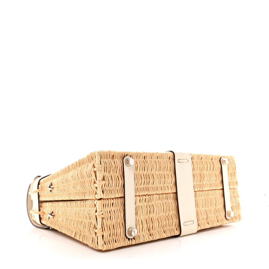Hermes Kelly Picnic Wicker Cream