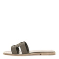 Hermes Grey Leather Oran Sandals