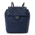 Chanel Navy Quilted Leather Backpack