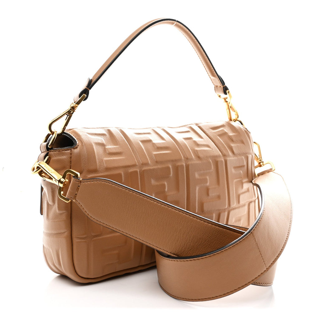 Fendi Tan Embossed Leather Baguette