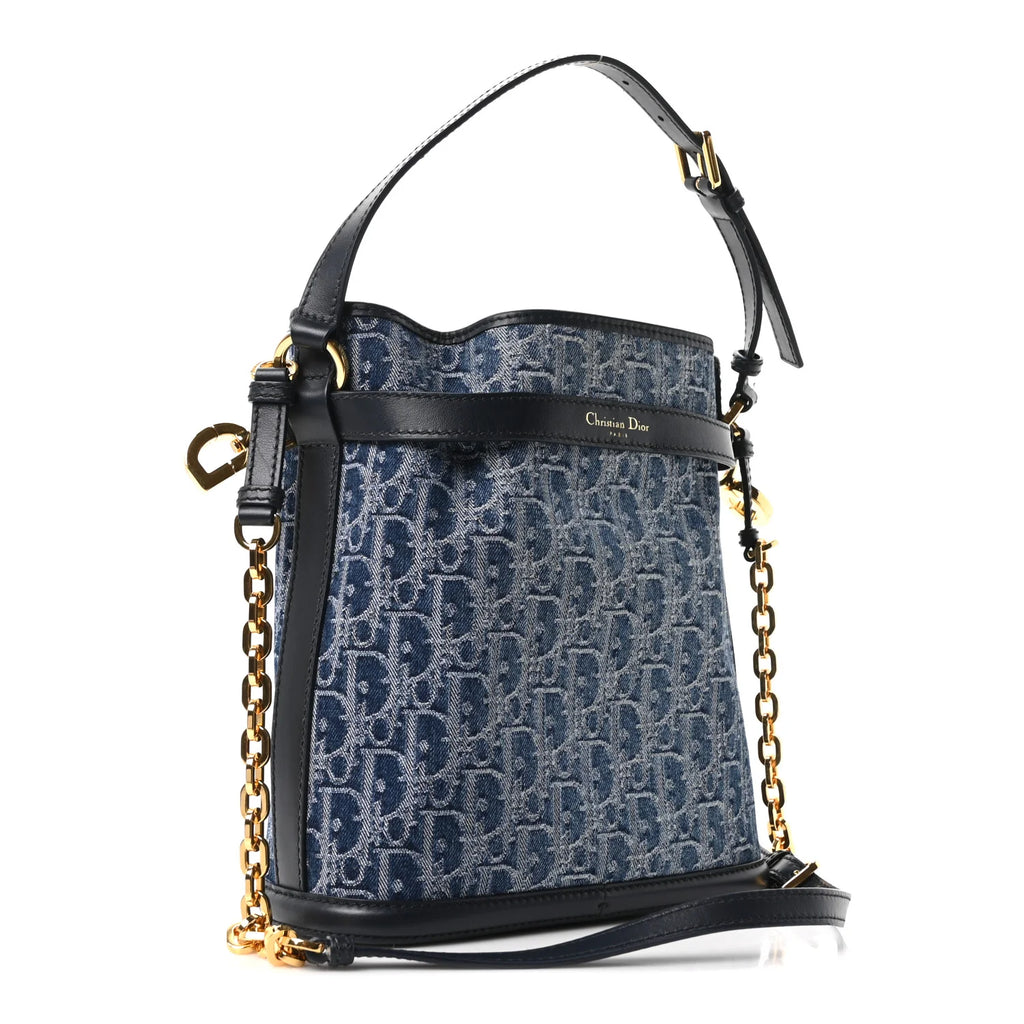 Dior Blue Oblique Bucket Bag