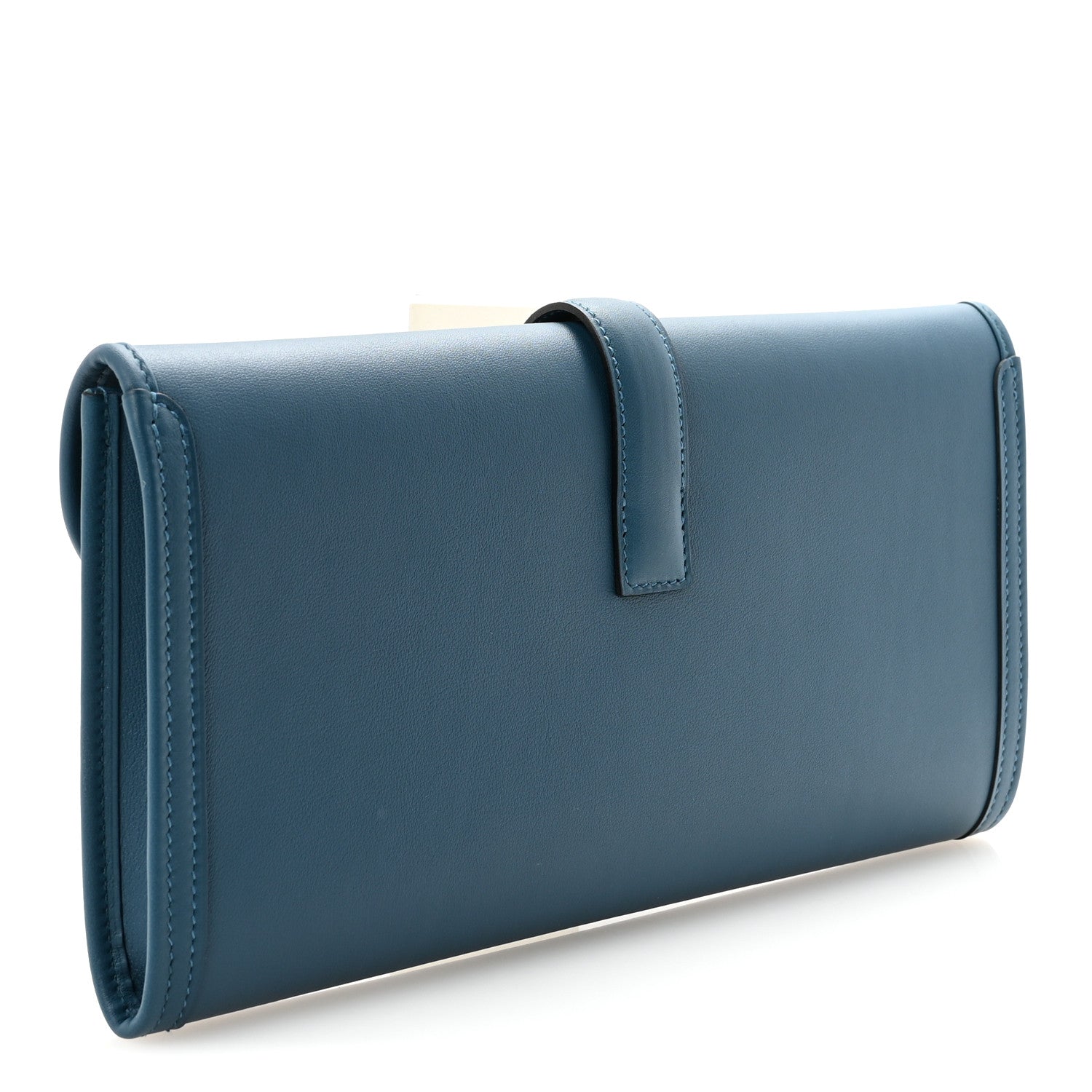 Hermes Blue Leather Jige Clutch