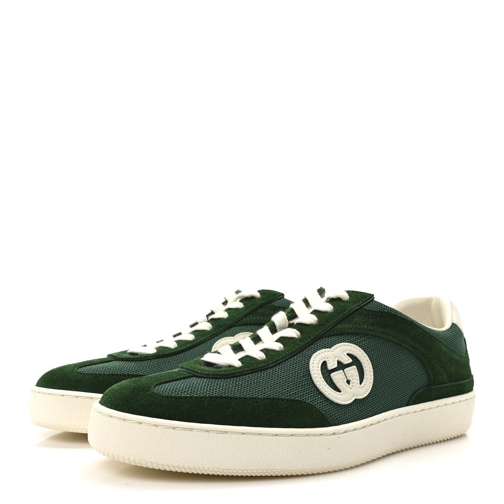 Gucci Green Suede Mesh Sneakers