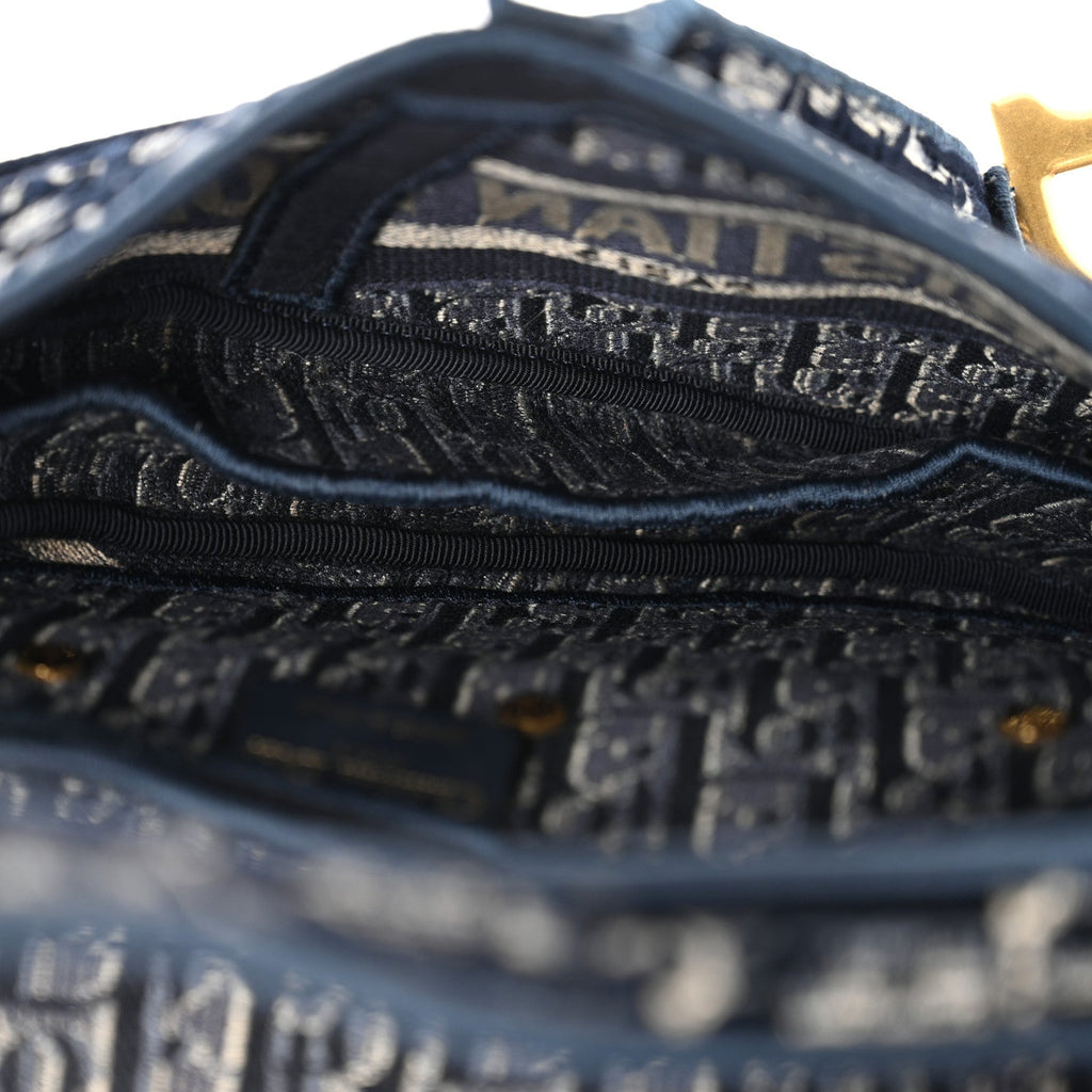 Dior Blue Oblique Canvas Saddle