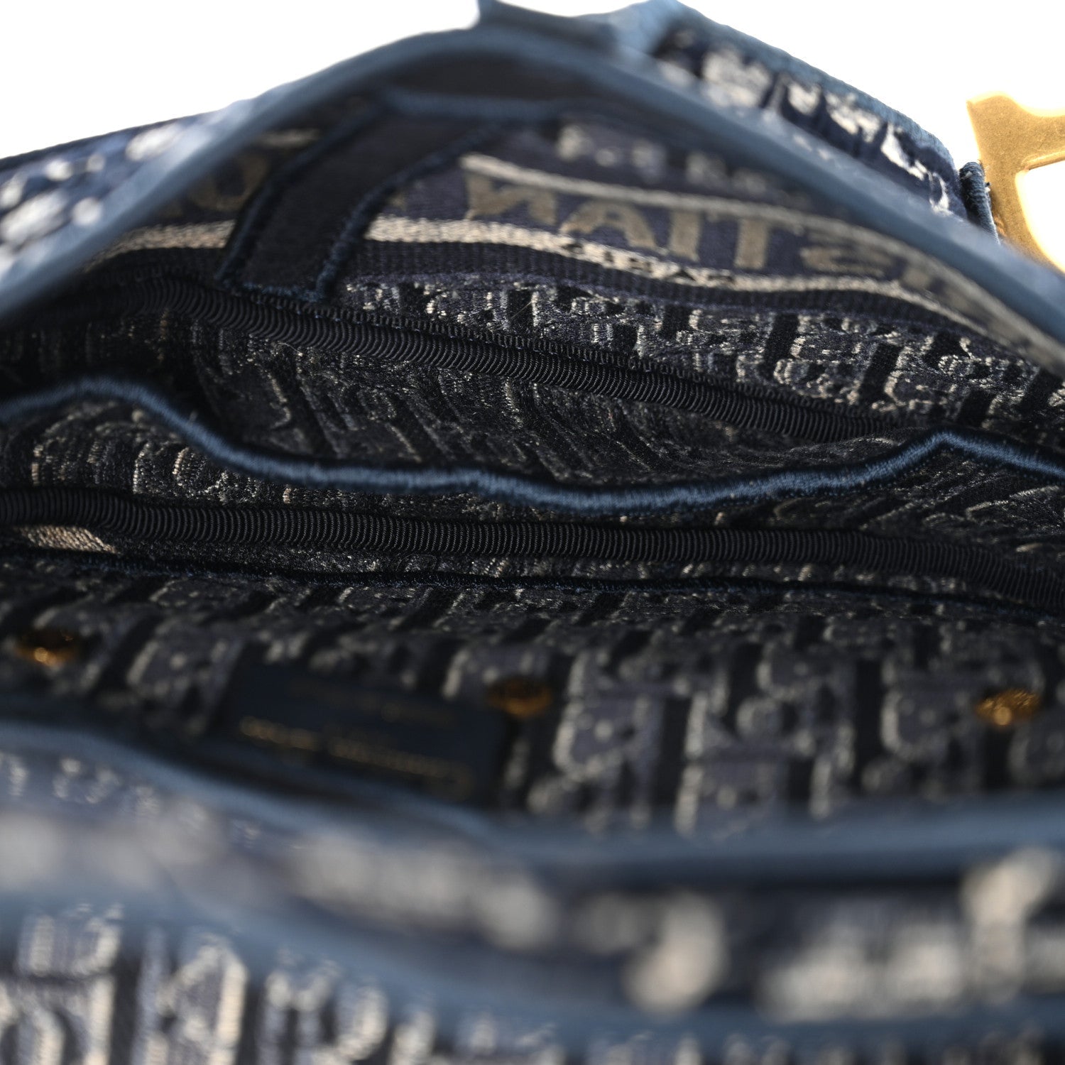 Dior Blue Oblique Canvas Saddle