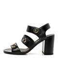 Chanel Black Leather Block Sandals