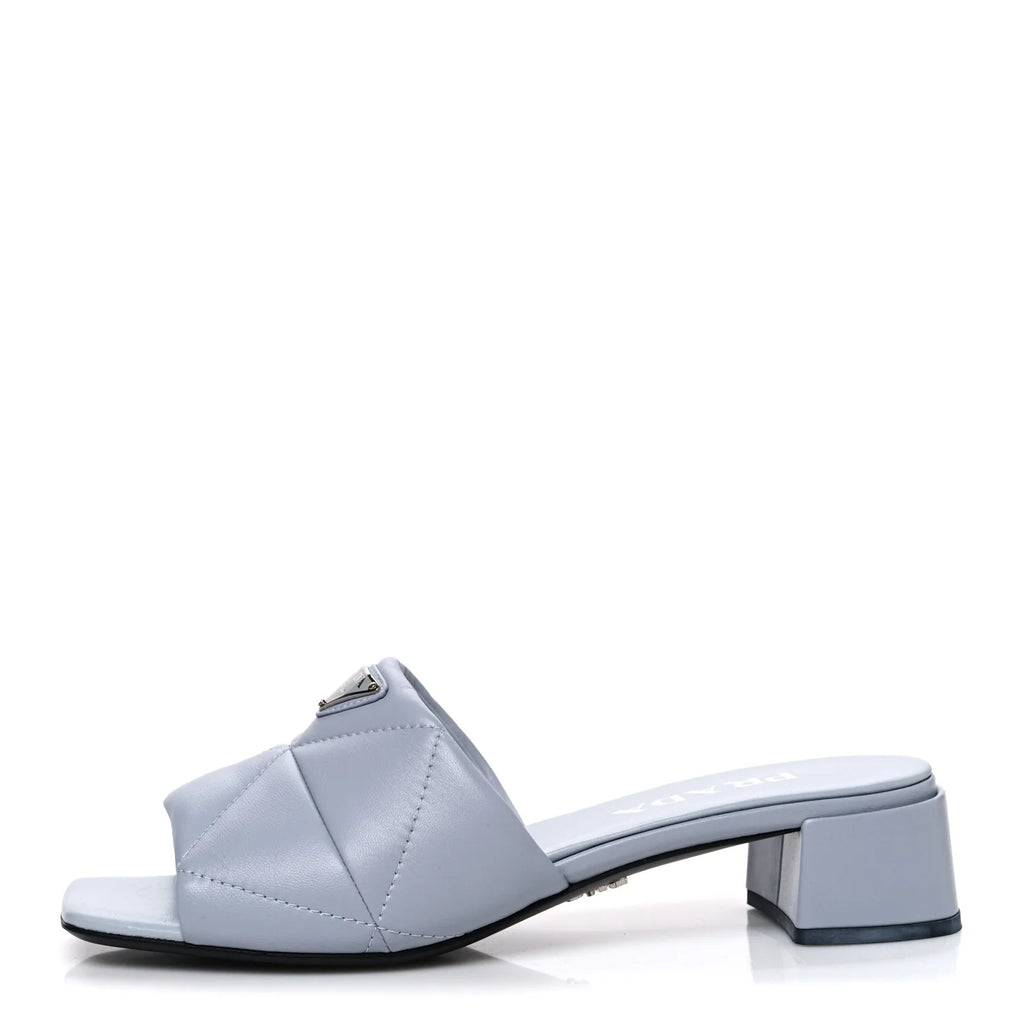 Prada Light Blue Padded Mules