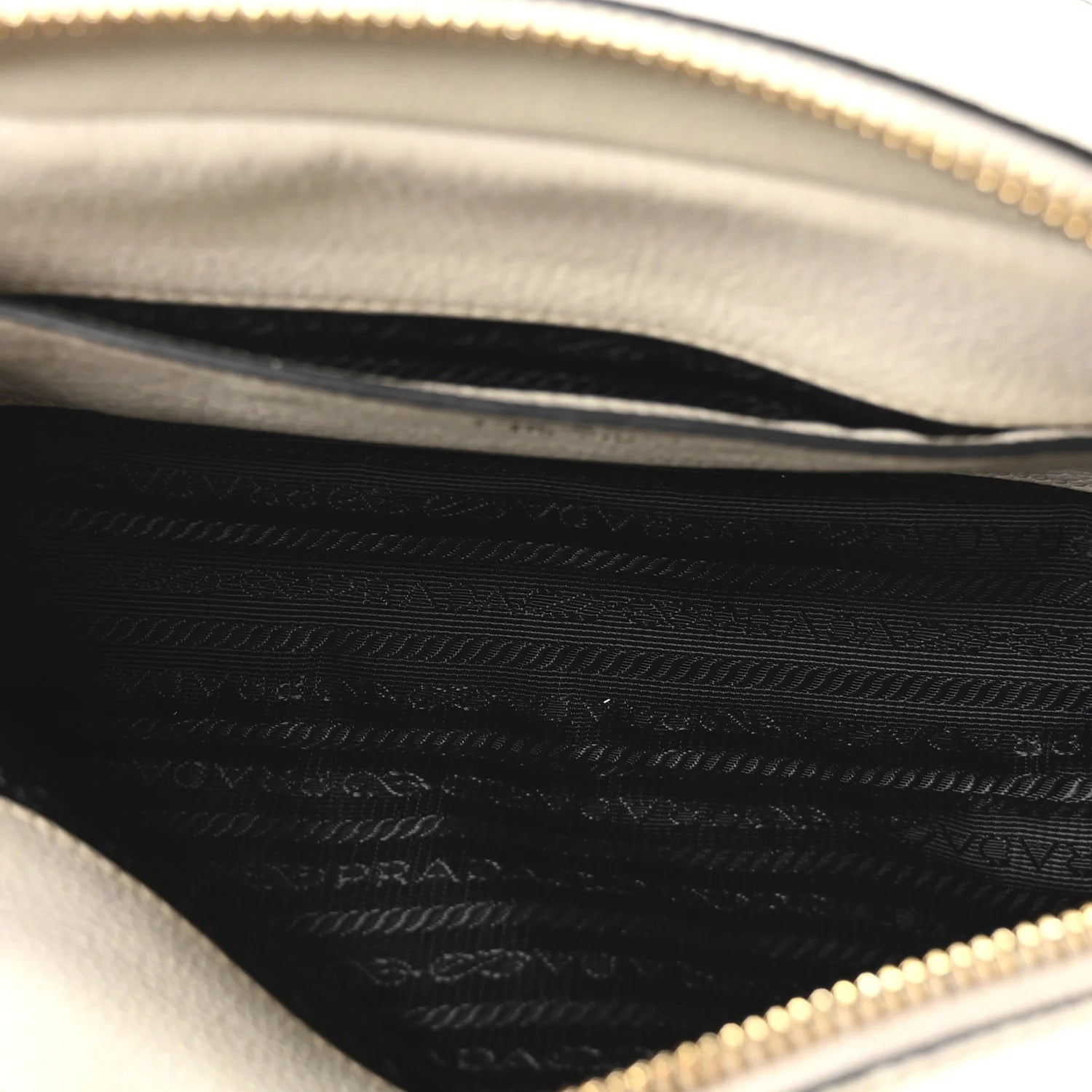 Prada White Grained Leather Crossbody