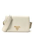 Prada White Grained Leather Crossbody