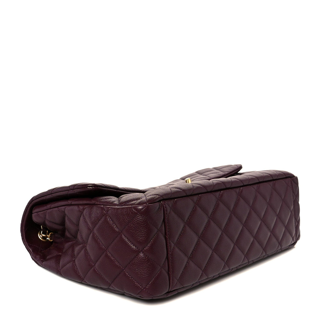 Chanel Burgundy Quilted Caviar Flap