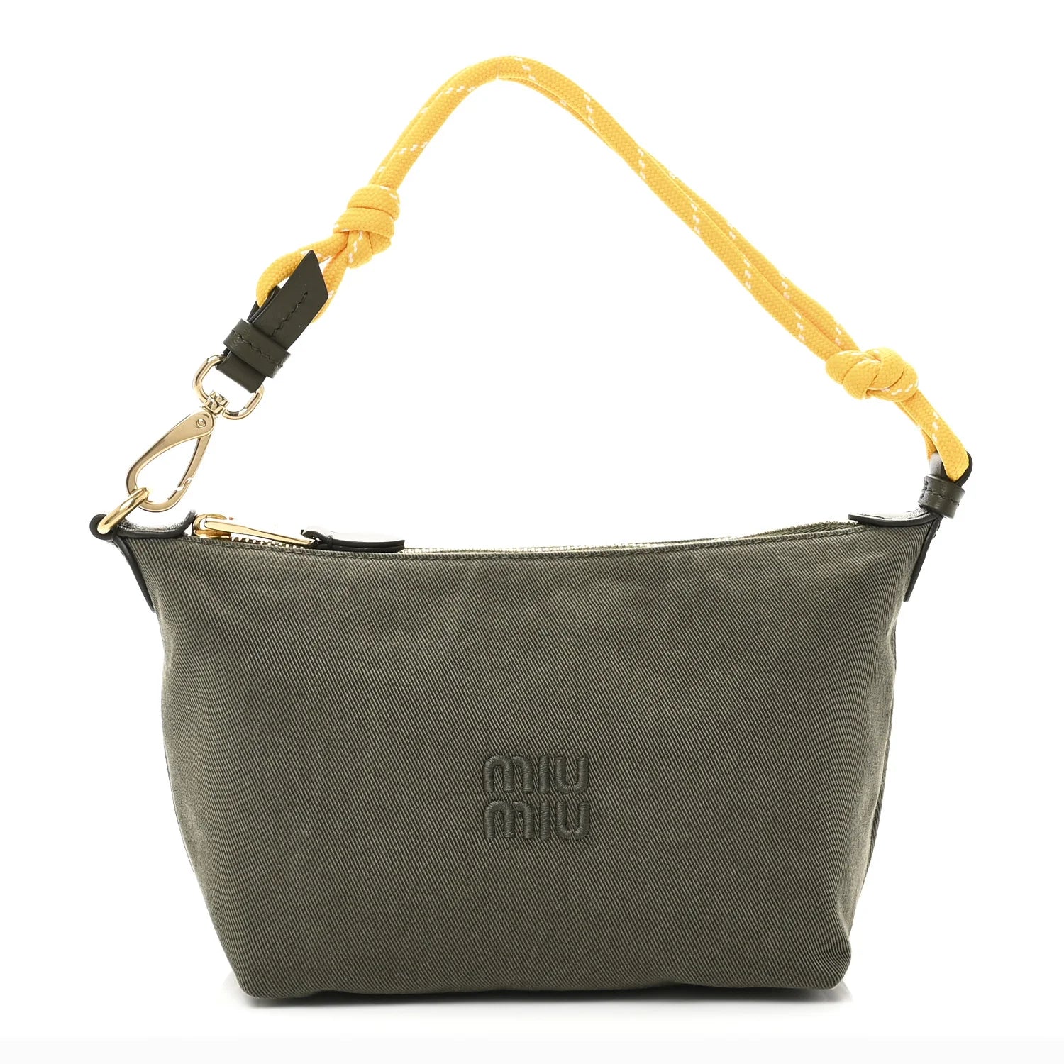 Miu Miu Green Canvas Pouch Bag