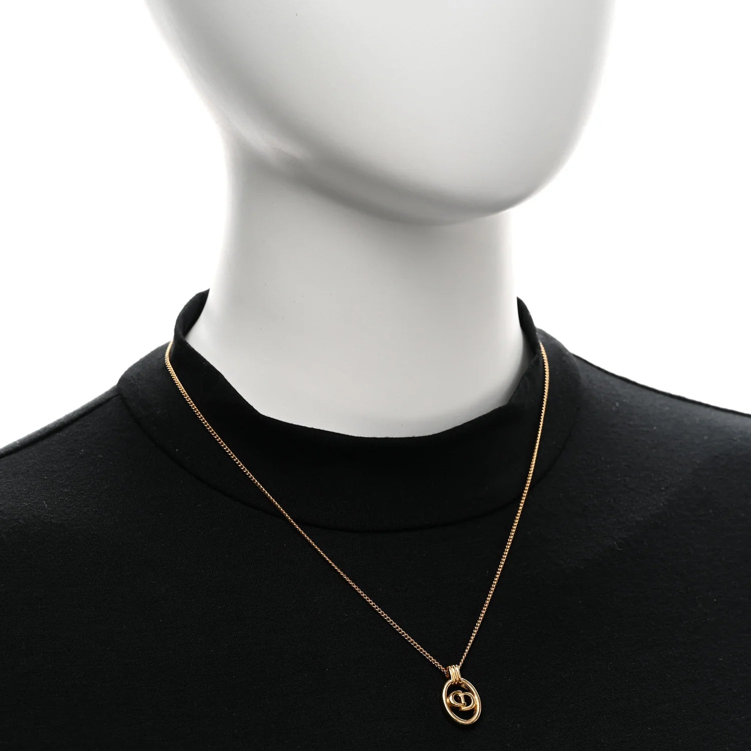 Dior Vintage Gold Logo Necklace