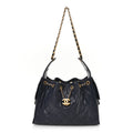 Chanel Navy Quilted Bucket Bag