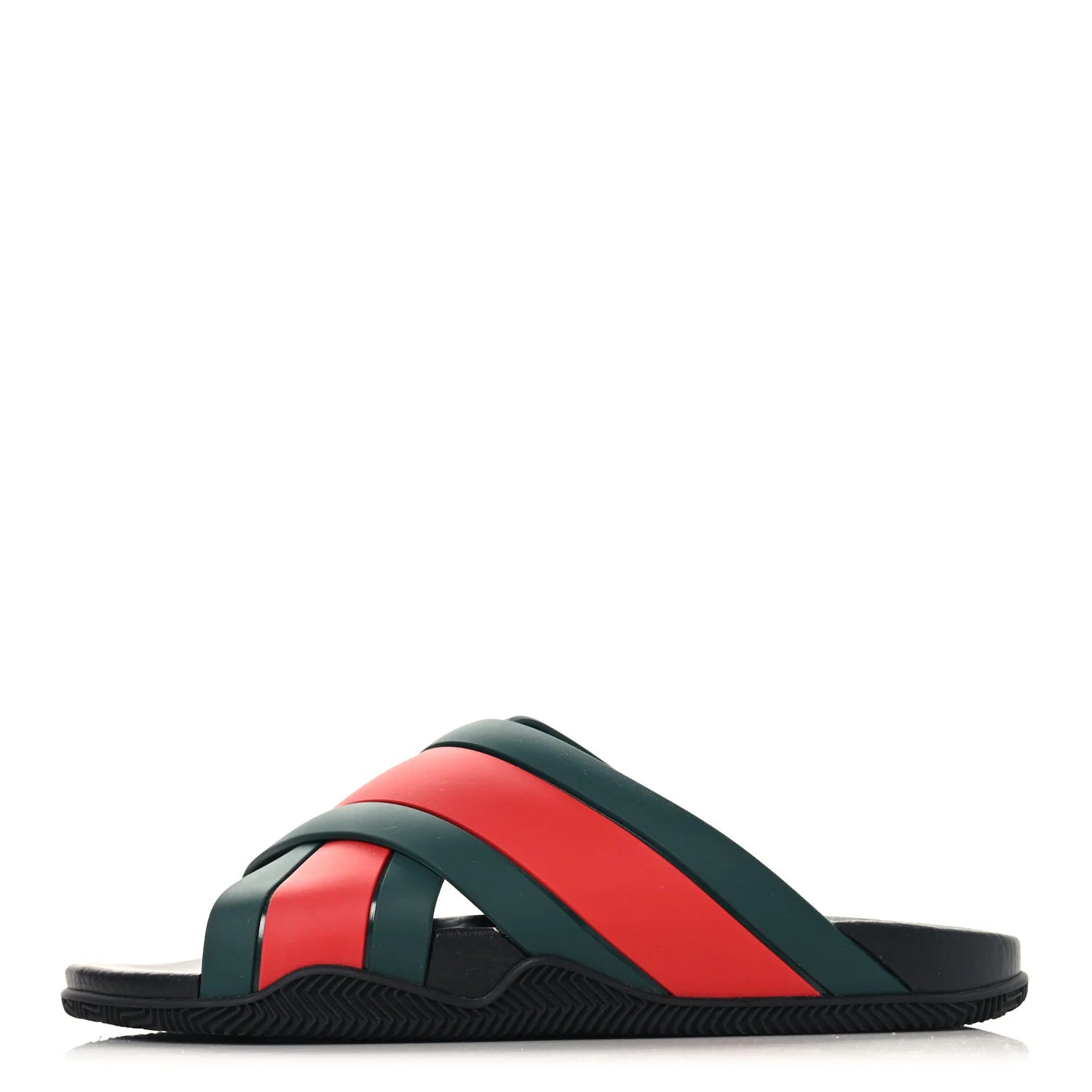 Gucci Web Stripe Rubber Slides