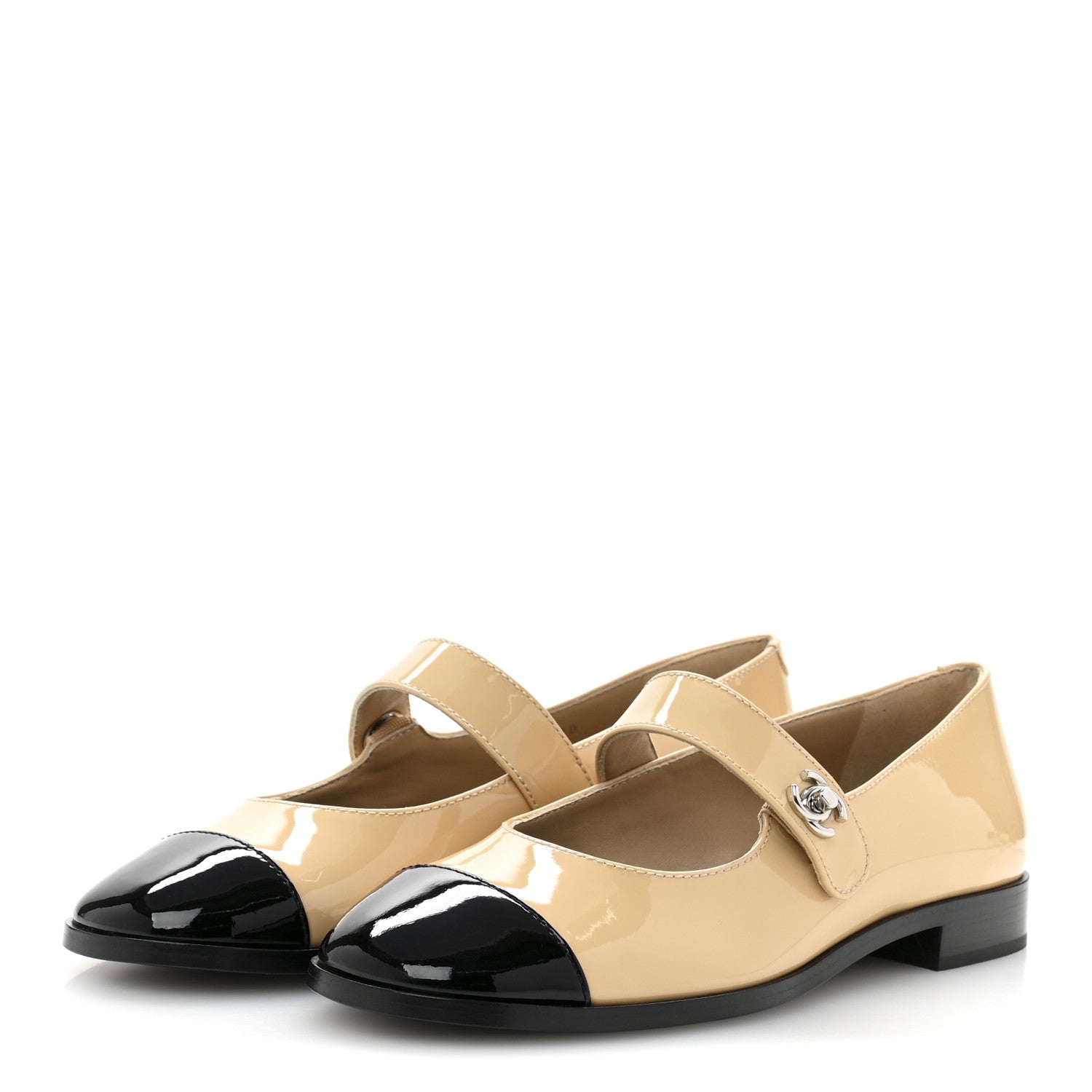 Chanel Two-Tone Mary Jane Flats