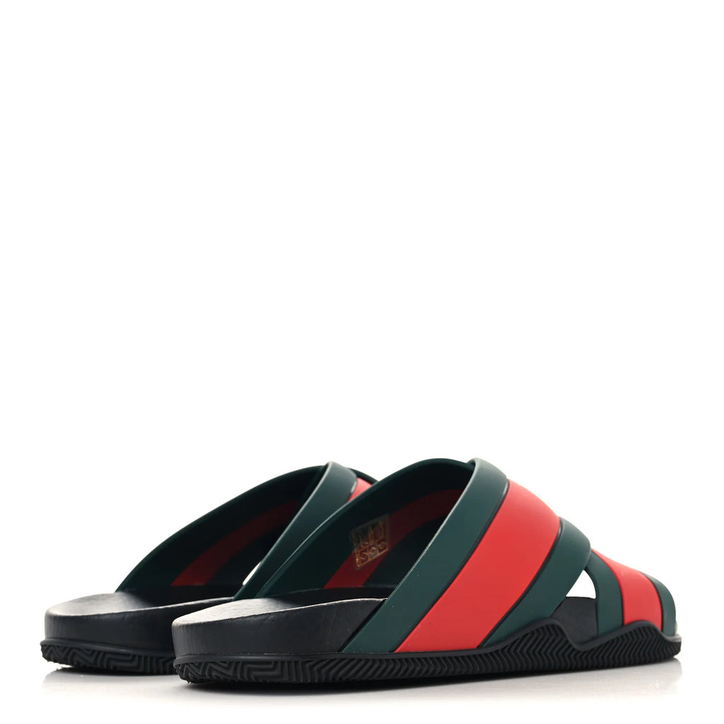 Gucci Web Stripe Rubber Slides