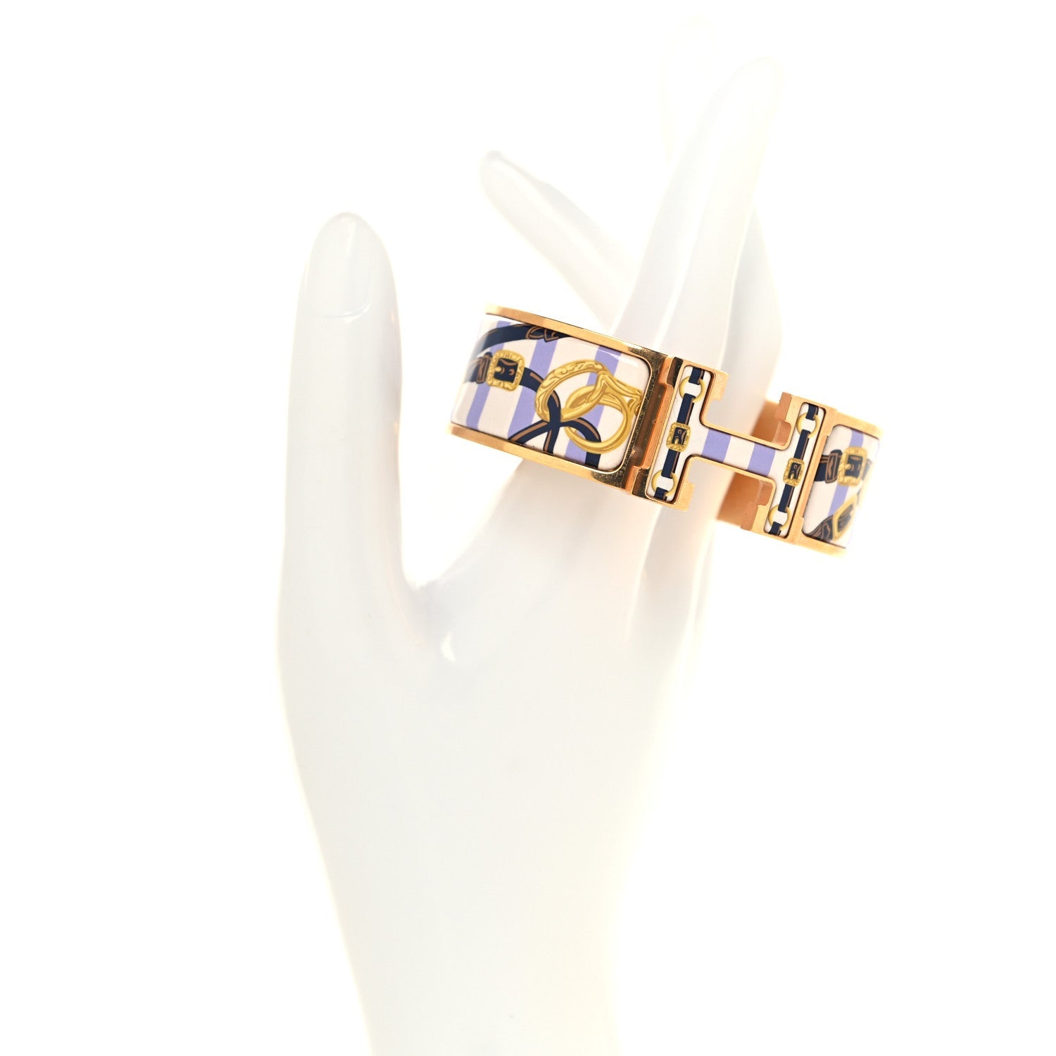 Hermes Equestrian Printed Enamel Bracelet