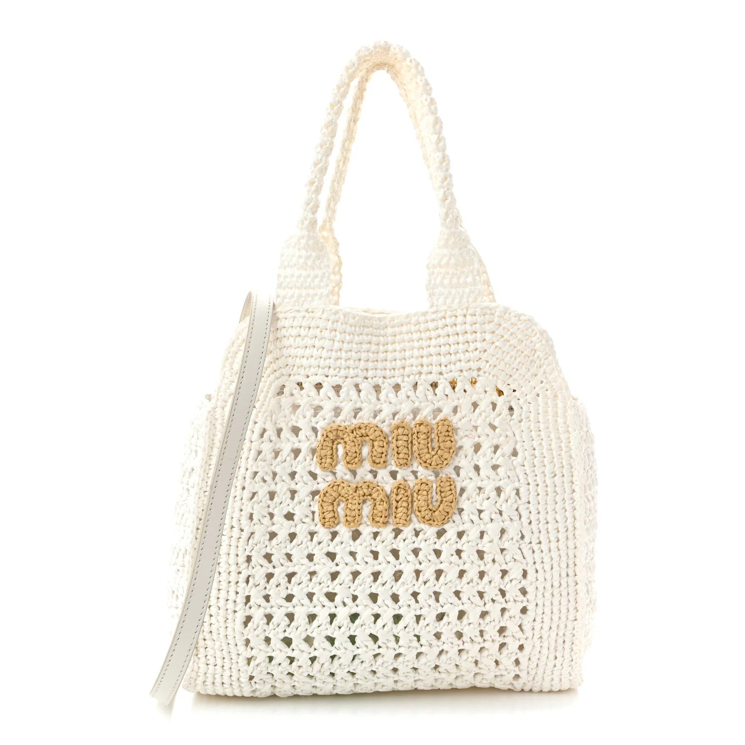 Miu Miu White Crochet Tote