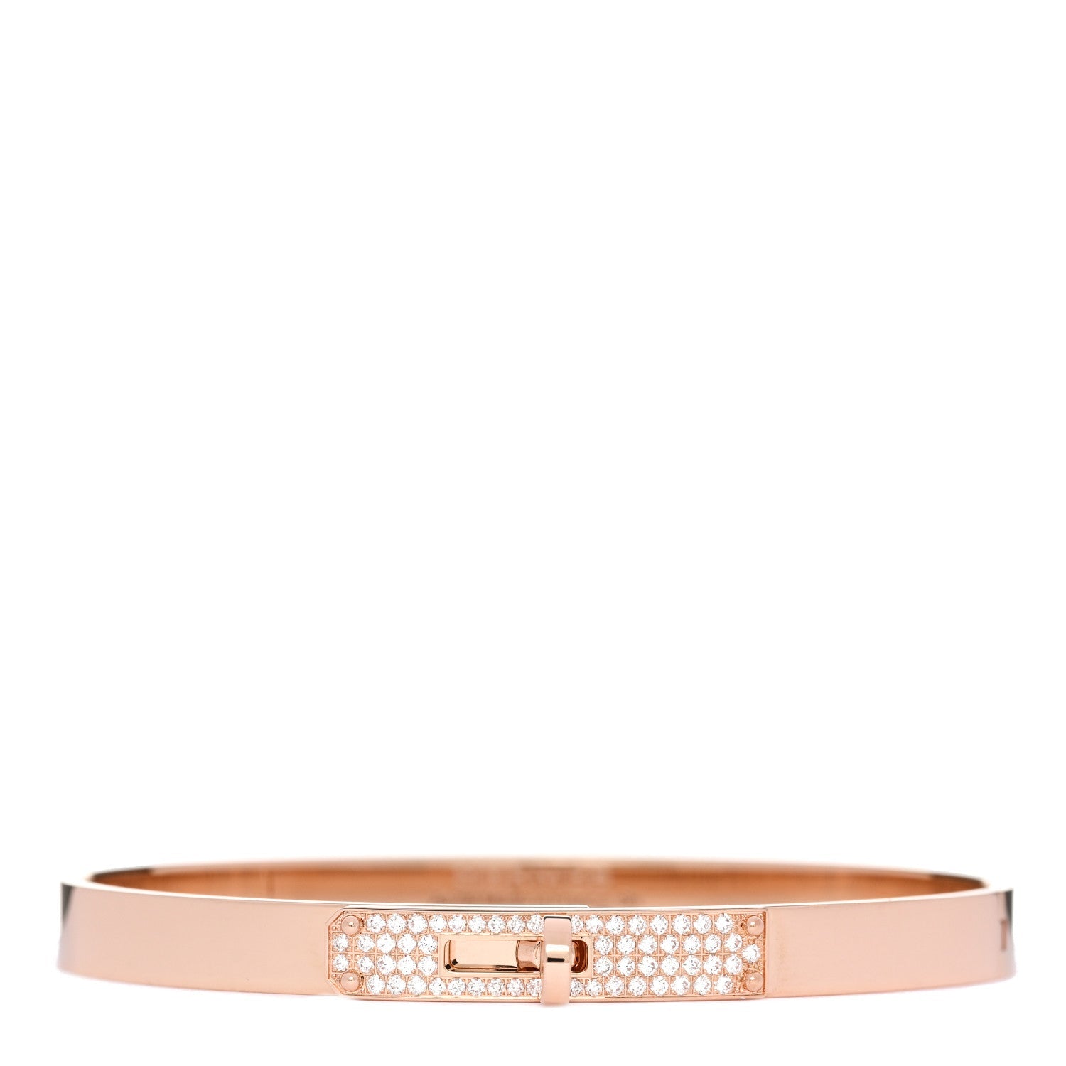 Hermes Rose Gold Diamond Kelly Bracelet