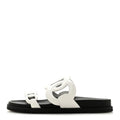 Fendi White Leather O'Lock Sandals