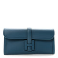 Hermes Blue Leather Jige Clutch